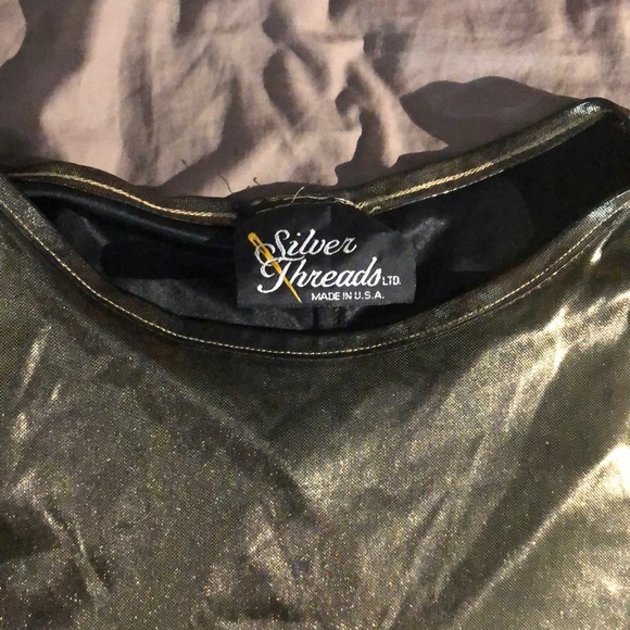 Metallic Golden Sleeveless Shirt - Picture 3 of 3